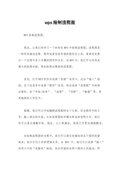 wps绘制流程图