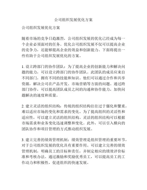 公司组织发展优化方案