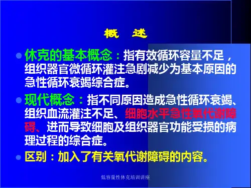 低容量性休克培训讲座课件