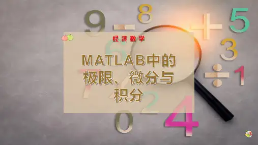 MATLAB中的极限、微分与积分