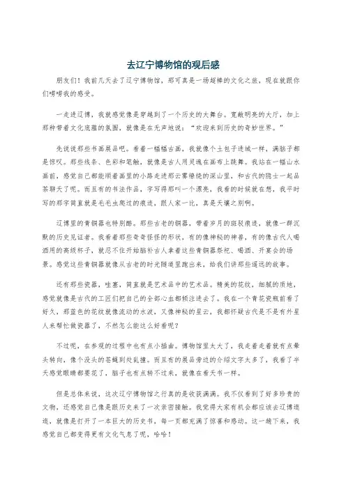 去辽宁博物馆的观后感
