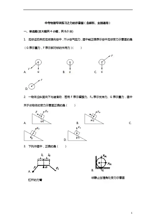 中考物理专项练习之力的示意图(含解析、全国通用)