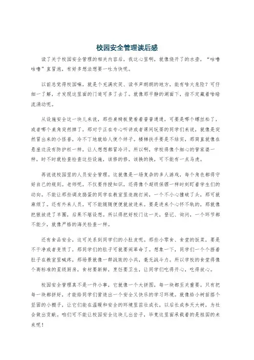 校园安全管理读后感