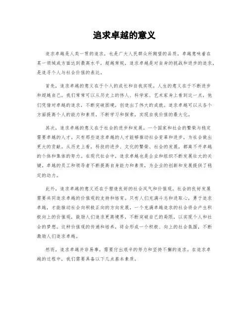追求卓越的意义