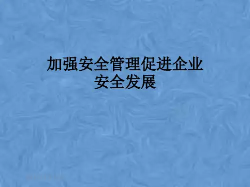 加强安全管理促进企业安全发展
