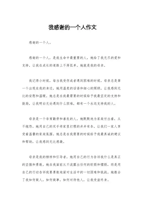 我感谢的一个人作文