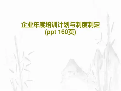 企业年度培训计划与制度制定(ppt 160页)共162页PPT