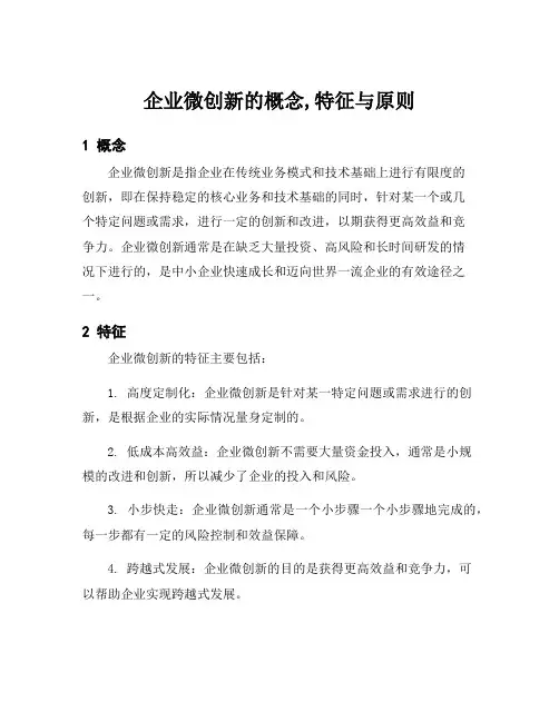 企业微创新的概念,特征与原则