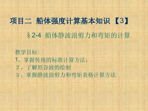 船体静波浪剪力和弯矩的计算讲解