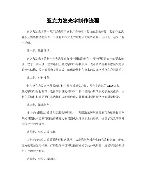 亚克力发光字制作流程