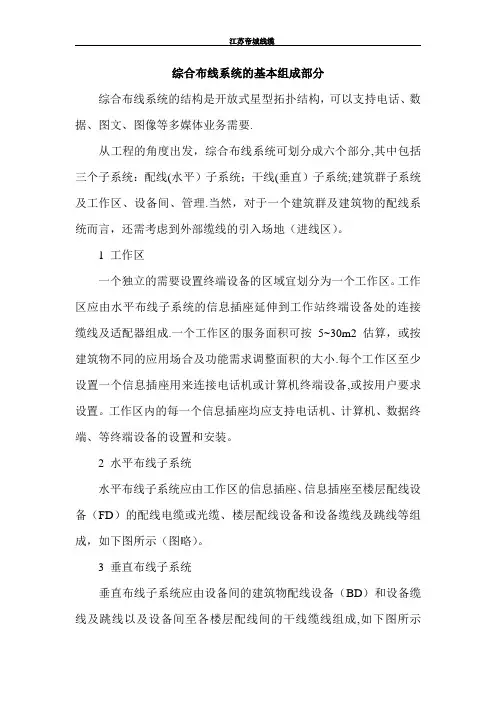 综合布线系统的基本组成部分