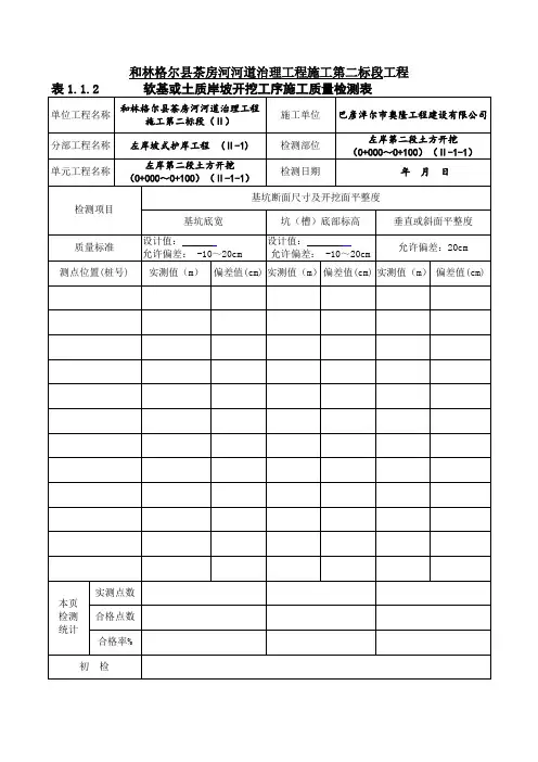 土方开挖三检表