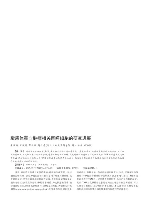脂质体靶向肿瘤相关巨噬细胞的进展