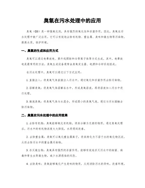 臭氧在污水处理中的应用