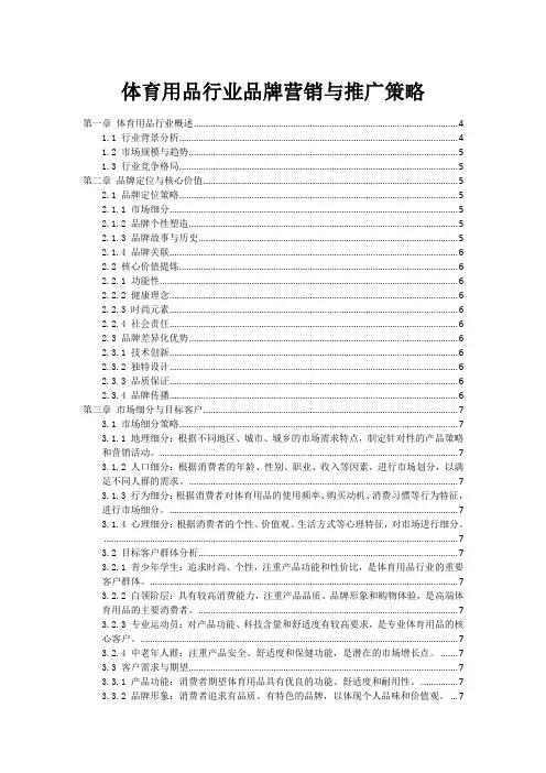 体育用品行业品牌营销与推广策略