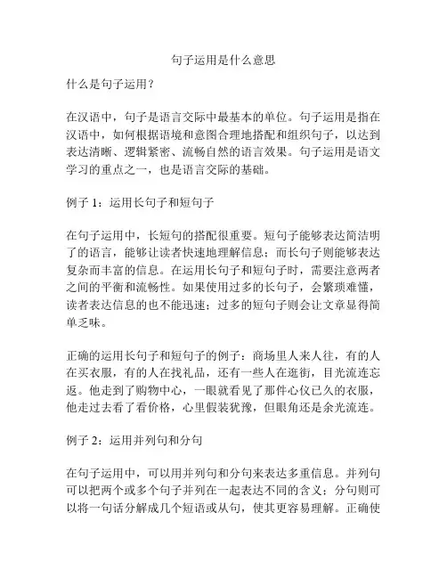 句子运用是什么意思