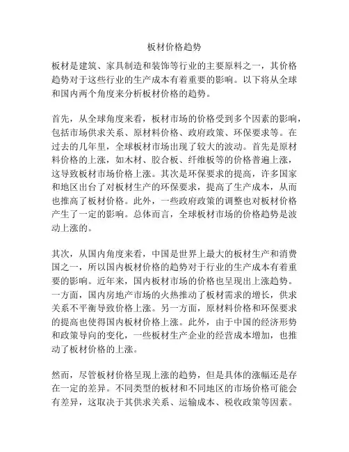 板材价格趋势