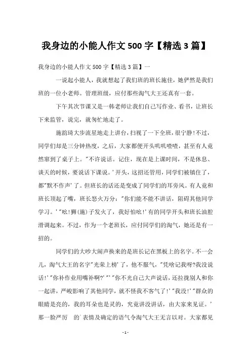 我身边的小能人作文500字【3篇】