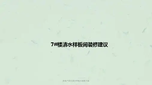 房地产项目清水样板间装修方案课件