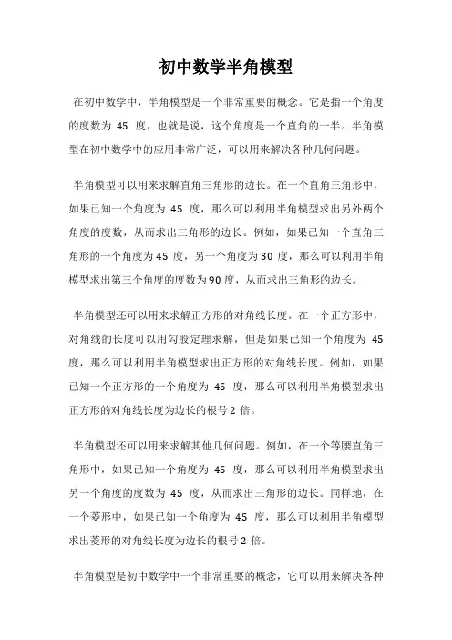 初中数学半角模型