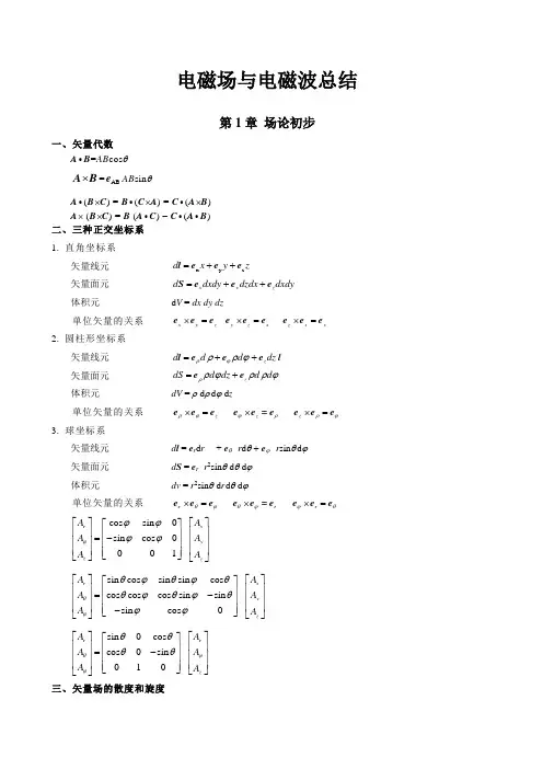 电磁场理论知识点总结