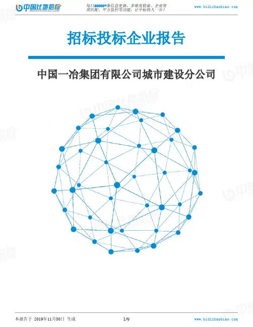 中国一冶集团有限公司城市建设分公司-招投标数据分析报告