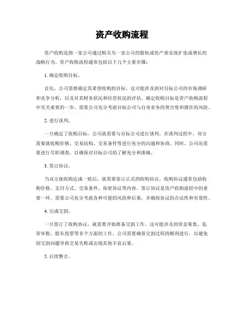 资产收购流程