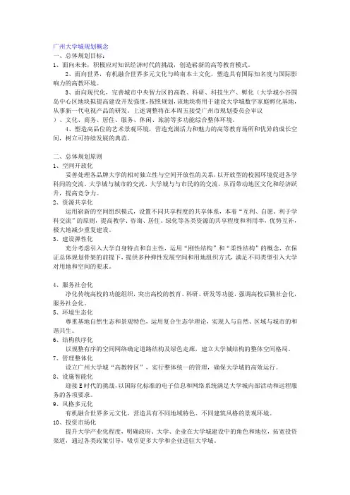广州大学城规划概念