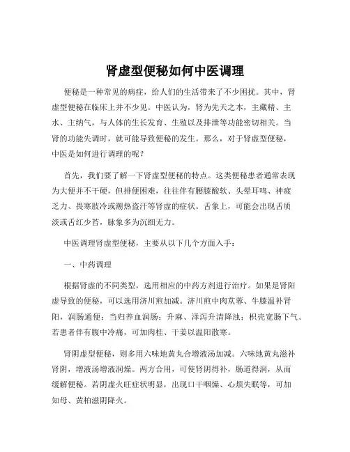 肾虚型便秘如何中医调理