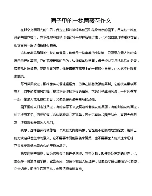 园子里的一株蔷薇花作文