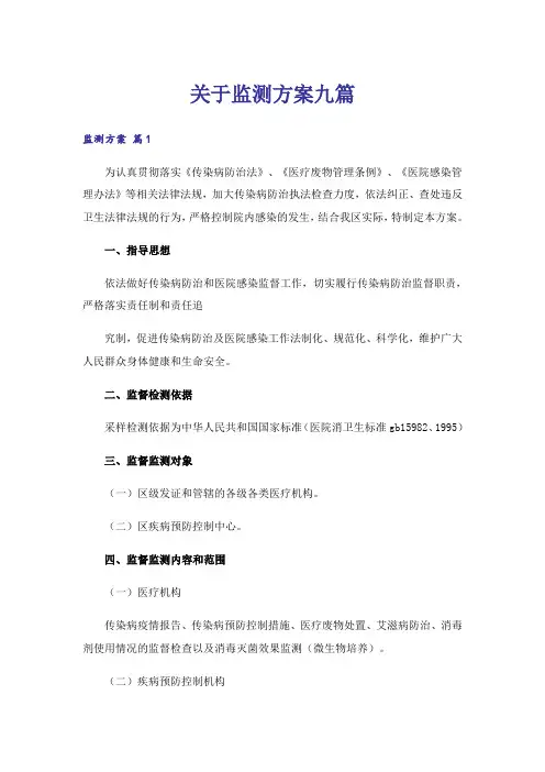 关于监测方案九篇