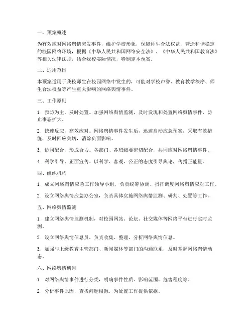 中学网络舆情应急预案