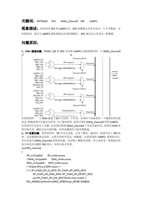 STM32关于SPI2因为DMA通道而异常发送CRC问题描述