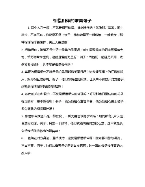 相惜相伴的唯美句子