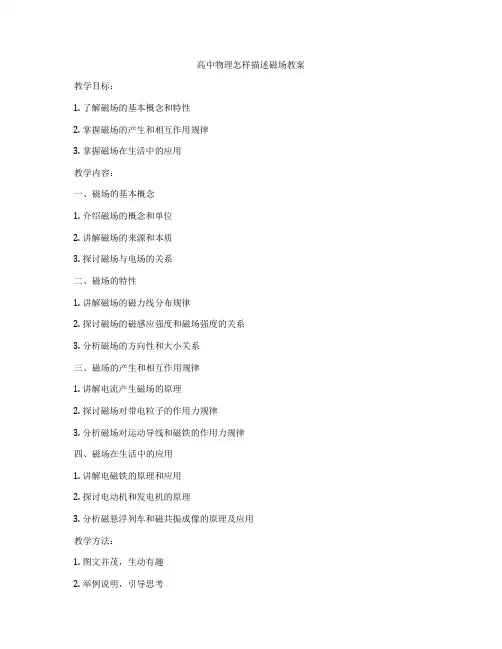 高中物理怎样描述磁场教案