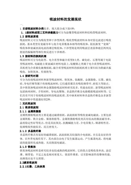 吸波材料现状和应用——本人自己整理超经典