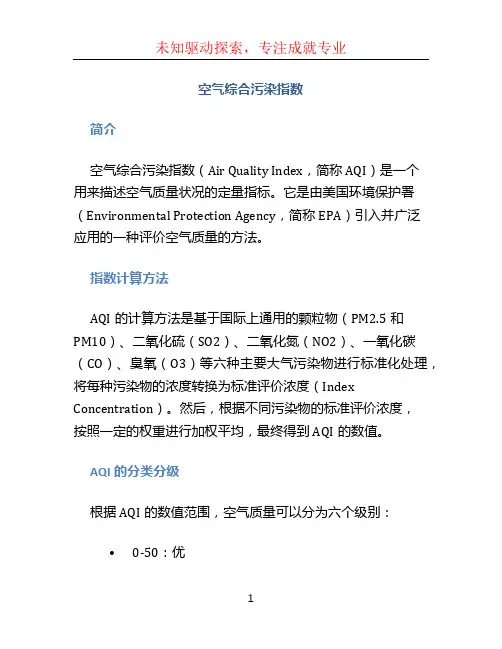 空气综合污染指数