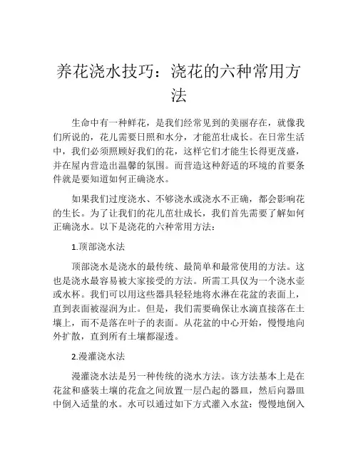 养花浇水技巧：浇花的六种常用方法