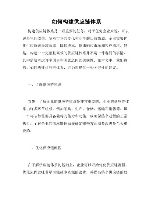 如何构建供应链体系