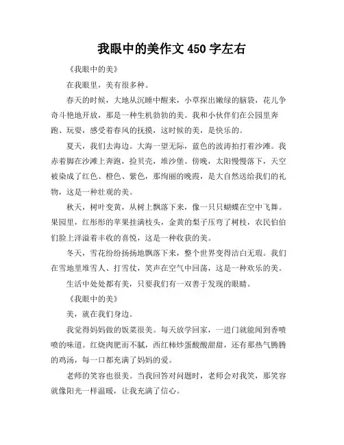 我眼中的美作文450字左右