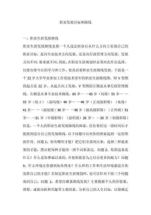职业发展目标和路线