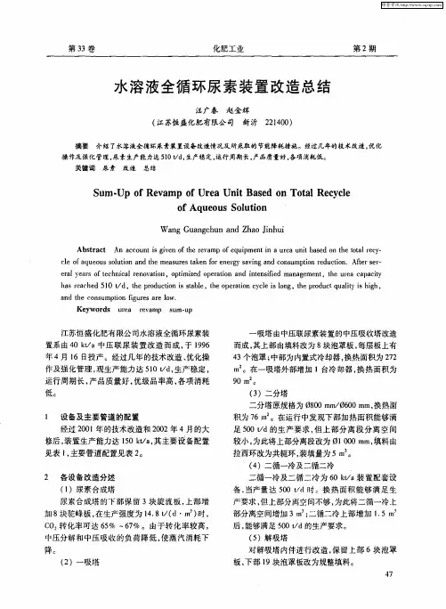 水溶液全循环尿素装置改造总结