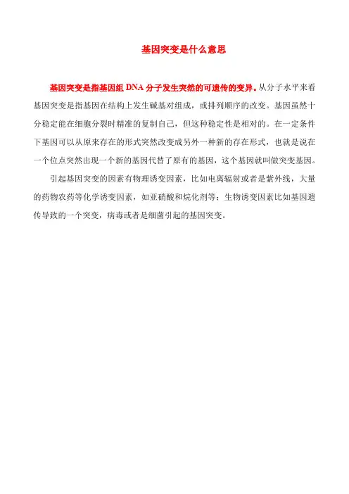 基因突变是什么意思啊