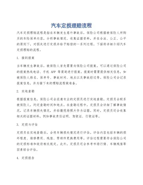 汽车定损理赔流程