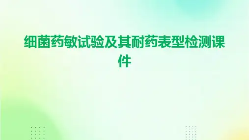 细菌药敏试验及其耐药表型检测课件