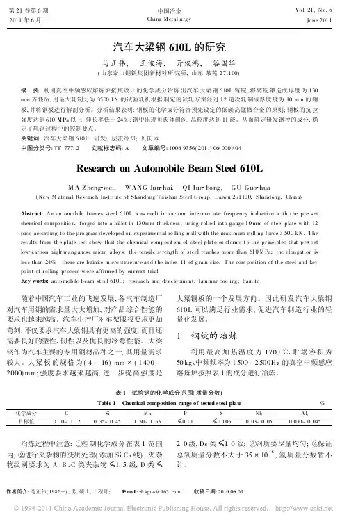 汽车大梁钢610L的研究