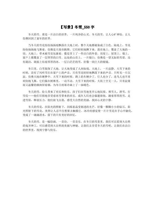【写景】冬雪_550字