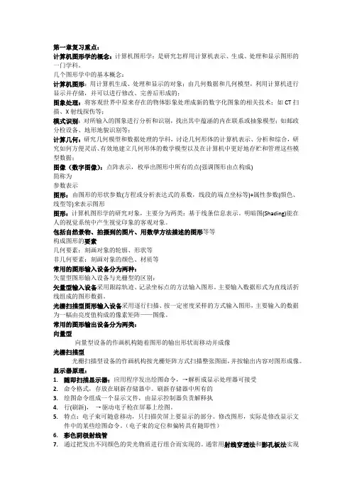 计算机图形学总结复习