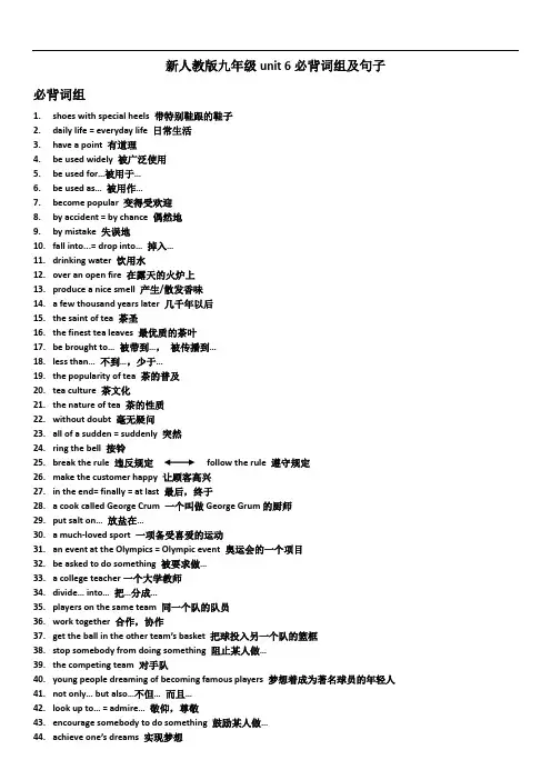 九年级英语unit6必背词组及句子