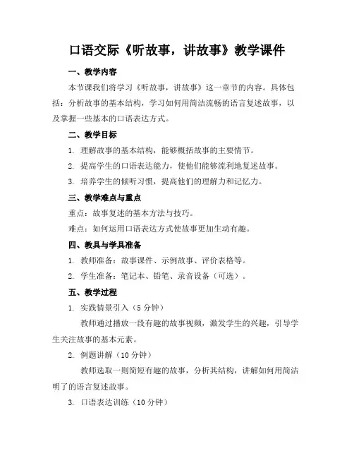 口语交际《听故事,讲故事》教学课件